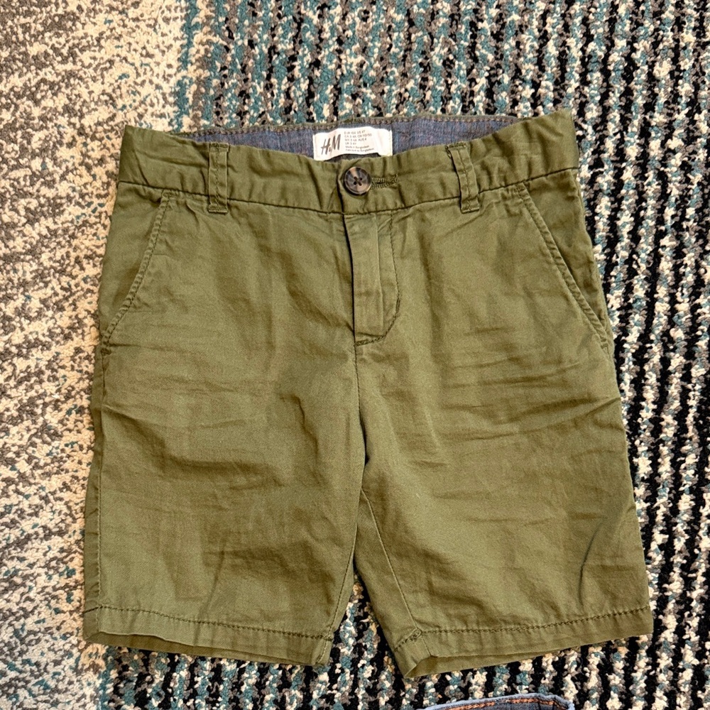 H&M kid’s Olive Green Flat Front Shorts